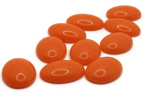 10 18mm x 13mm Orange Oval Cabochons Vintage Japanese Lucite Cabochons Loose Plastic Tiles Jewelry Making