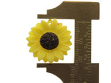 4 24mm Flower Pendants Yellow and Brown Sunflower Plant Charms Resin Charms Jewelry Making Beading Supplies