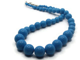 16 Inch Blue Bead Necklace Graduated Bead Necklace Vintage Necklace Uncirculated New Old Stock Beads Smileyboy