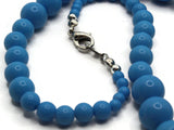 16 Inch Blue Bead Necklace Graduated Bead Necklace Vintage Necklace Uncirculated New Old Stock Beads Smileyboy