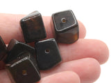 10 15mm Brown and Black Vintage Lucite Plastic Faceted Cubic Nugget Beads Jewelry Making Beading Supplies