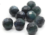10 15mm Blue Faceted Round Beads Vintage Lucite Beads Jewelry Making Beading Supplies