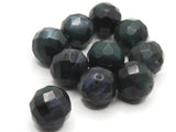 10 15mm Blue Faceted Round Beads Vintage Lucite Beads Jewelry Making Beading Supplies