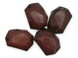 4 30mm Faceted Nugget Brown Sew-On Cabochons Vintage Lucite Cabochons Jewelry Making Beading Supplies Smileyboy