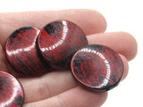 6 25mm Metallic Flat Round Coin Beads Vintage Lucite Beads Loose Beads Red Beads Acrylic Beads Jewelry Making Beading Supplies