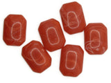 6 25mm x 18mm Red Swirling Rectangle Flatback Cabochons Vintage Lucite Plastic Cabochon Mosaic Supplies Jewelry Making Smileyboy