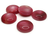 5 28mm Pink and Red Swirling Round Vintage Lucite Plastic Cabochons Flat Back Dome Cabochons