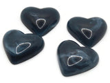 4 25mm Blue Swirling Heart Cabochons Vintage Lucite Cabochons Loose Plastic Tiles Jewelry Making