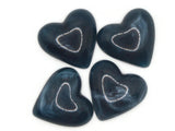 4 25mm Blue Swirling Heart Cabochons Vintage Lucite Cabochons Loose Plastic Tiles Jewelry Making