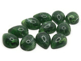 11 17mm Green Teardrop Flatback Vintage Lucite Cabochons Jewelry Making Crafting Supplies Plastic Dome Cabochons