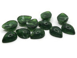 11 17mm Green Teardrop Flatback Vintage Lucite Cabochons Jewelry Making Crafting Supplies Plastic Dome Cabochons