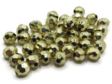 40 8mm Faceted Round Beads Vintage Gold Plastic Beads Jewelry Making Beading Supplies Shiny Metal Focal Beads