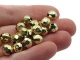 40 8mm Faceted Round Beads Vintage Gold Plastic Beads Jewelry Making Beading Supplies Shiny Metal Focal Beads