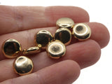 10 11mm Flat Round Beads Coin Beads Vintage Gold Plated Plastic Jewelry Making Beading Supplies New Old Stock Focal Beads Smileyboy