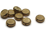 8 12mm Flat Round Beads Vintage Gold Plated Plastic Beads Frame Beads Jewelry Making Beading Supplies Loose Bead