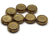 8 12mm Flat Round Beads Vintage Gold Plated Plastic Beads Frame Beads Jewelry Making Beading Supplies Loose Bead