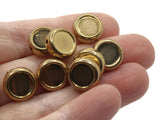 8 12mm Flat Round Beads Vintage Gold Plated Plastic Beads Frame Beads Jewelry Making Beading Supplies Loose Bead