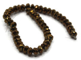 48 3mm x 4mm Faceted Rondelle Beads Bronze Tone Crystal Beads with finish Jewelry Making Beading Supplies Loose Spacer Beads Glass Beads
