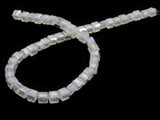 50 4mm Transluscent White Clear Cube Crystal Glass Beads Full Strand Jewelry Making Beading Supplies Loose Beads Colorless Spacer Beads