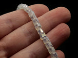 50 4mm Transluscent White Clear Cube Crystal Glass Beads Full Strand Jewelry Making Beading Supplies Loose Beads Colorless Spacer Beads