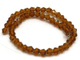 49 4mm Glass Bicones Brown Beads Full Strand Jewelry Making Beading Supplies Bead Strand Loose Beads to String
