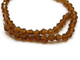 49 4mm Glass Bicones Brown Beads Full Strand Jewelry Making Beading Supplies Bead Strand Loose Beads to String