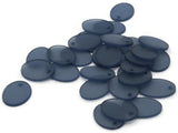 30 18mm Flat Oval Beads Frosted Blue Vintage Lucite Plastic Beads Jewelry Making Beading Supplies