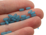 100 6mm Tube Beads Frosted Sky Blue Lucite Plastic Beads Jewelry Making Beading Supplies