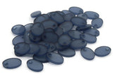 60 10mm Flat Oval Beads Frosted Blue Vintage Lucite Plastic Beads Jewelry Making Beading Supplies