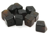 10 15mm Brown and Black Vintage Lucite Plastic Faceted Cubic Nugget Beads Jewelry Making Beading Supplies