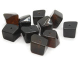 10 15mm Brown and Black Vintage Lucite Plastic Faceted Cubic Nugget Beads Jewelry Making Beading Supplies