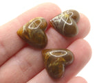 6 17mm Brown Swirling Heart Cabochons Vintage Lucite Cabochons Loose Plastic Tiles Jewelry Making