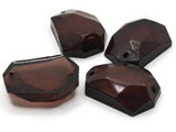 4 30mm Faceted Nugget Brown Sew-On Cabochons Vintage Lucite Cabochons Jewelry Making Beading Supplies Smileyboy