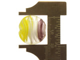 4 20mm Purple White and Yellow Swirling Coin Beads Flat Round Lampwork Glass Beads Jewelry Making and Beading Supplies