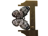 2 41mm Plastic Butterfly Pendants Black and White Plastic Moth Charms Jewelry Making Beading Supplies