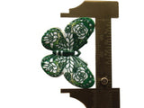2 41mm Plastic Butterfly Pendants Green and White Plastic Moth Charms Jewelry Making Beading Supplies