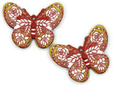 2 41mm Plastic Butterfly Pendants Yellow Red and White Plastic Moth Charms Jewelry Making Beading Supplies