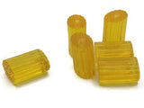 6 25mm Yellow Vintage Plastic Beads Ridged Oval Tube Beads Jewelry Making Beading Supplies Loose Beads to String