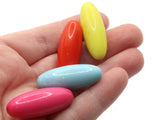 12 32mm Mixed Color Oval Acrylic Beads Plastic Beads Jewelry Making Beading Supplies Loose Beads to String Smileyboy