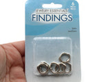 6 Pieces Silver Tone Metal Link Rings Jewelry Essentials Findings
