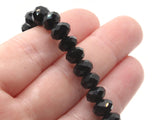 35 6mm x 8mm Faceted Rondelle Beads Black Crystal Beads Jewelry Making Beading Supplies Loose Spacer Beads Glass Beads