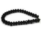 35 6mm x 8mm Faceted Rondelle Beads Black Crystal Beads Jewelry Making Beading Supplies Loose Spacer Beads Glass Beads