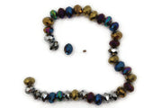 35 6mm x 8mm Faceted Rondelle Beads Mixed Metallics Crystal Beads Jewelry Making Beading Supplies Loose Spacer Beads Glass Beads