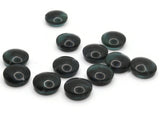 12 15mm Flat Round Coin Beads Teal and Black Lucite Plastic Beads Jewelry Making Beading Supplies