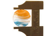 4 20mm Orange White and Blue Swirling Coin Beads Flat Round Lampwork Glass Beads Jewelry Making and Beading Supplies