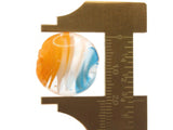 4 20mm Orange White and Blue Swirling Coin Beads Flat Round Lampwork Glass Beads Jewelry Making and Beading Supplies