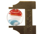 4 20mm Red White and Blue Swirling Coin Beads Flat Round Lampwork Glass Beads Jewelry Making and Beading Supplies