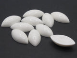 10 24mm White Marquis Cabochons Vintage Lucite Plastic Cabochons Jewelry Making Beading Supplies