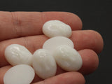 6 18mm Egyptian Pharoh or Sphinx White Oval Vintage Lucite Cabochons Flat Back Cabochons