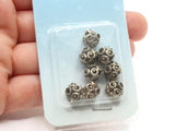 8 Pieces Silver Tone Metal Spacer Beads Jewelry Essentials Findings